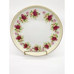 Bombay Decorative Plate Dish Pink Rose Border Bridgerton Style